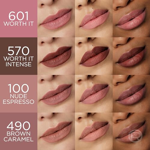 L'Oreal Paris Blurfiller Lip Liner, Lightweight, Buildable, and Sculpting Lip Pencil, Line, Define, and Contour for Fuller-Looking Lips, Worth It Intense, 0.21 oz