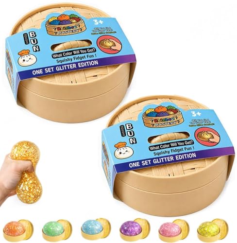 Squeeze Toys 2PCS Mystery Box Dumpling Rising Stress Ball | Soft Desk Stress Relief for Office Home Relaxation