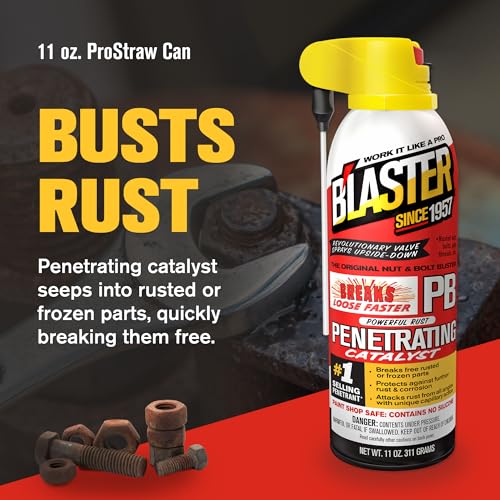 PB Blaster Penetrating Oil Spray, 11 oz Aerosol Cans (2-Pack) – Rust Remover & Bolt Loosener for Stuck Nuts, Bolts & Rusted Parts – Penetrating Catalyst for Automotive & Mechanical Use