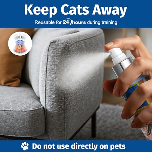 Cat Deterrent Spray, Cat Deterrent for Furniture Protection, Pee Spraying, Excessive Chewing & Scratching Everywhere, Cat Repellent Indoor and Outdoor, Pet-Safe Formula, 5.07 Fl Oz