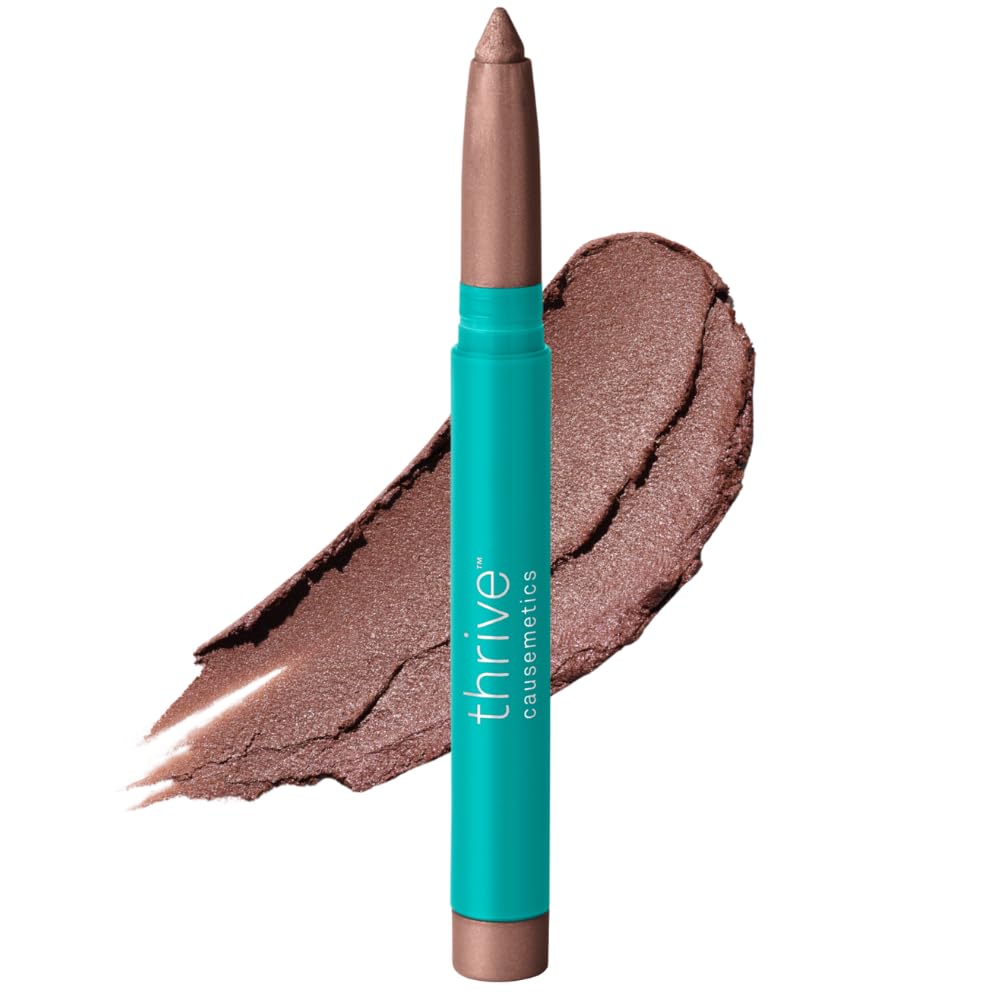 Thrive Causemetics Brilliant Eye Brightener Stick Mauve Taupe Shimmer Shade | Eyeshadow Stick, Waterproof Cream-to-Powder Eye Highlighter, Crease Resistant, Built-In Sharpener, Vegan, Muna Shade