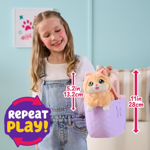 Little Live Pets Mama Surprise Kittens, Interactive Mama, Surprise Toys | Portable basket, fish accessory, 3 baby kittens, and 15+ sounds and reactions for ages 4+ toy cat play
