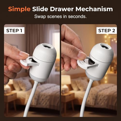 2-in-1 Galaxy Projector Night Light,USB Star Projector with Adjustable Brightness, Mini LED Projection Lamp for Bedroom Ceiling Wall Room Decor (24 Projection Films)