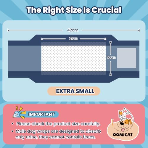 Dog Diapers Male, X-Small 50 Ct, Super Absorbent Male Dog Wraps with Wetness Indicator, Soft Pearl Weave Non-Woven Fabric, Breathable Belly Bands for Male Dogs, Fit for Chihuahua, Yorkshire