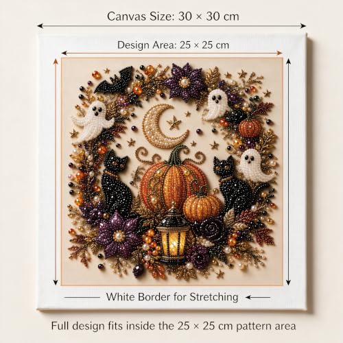 Halloween Ghost Pearl Diamond Art DIY Kit 3D Diamond Painting (Ghost) | 11.8*11.8IN Frameless, Spooky Cute Design for Adults, DIY Fall Home Decor Wall Art, Halloween DIY Gift