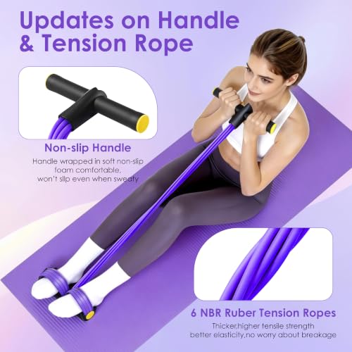 Pedal Resistance Band with Handle， Foot Pedal Resistance Band for Women，Multifunction Exercise Bands for Home Gym Full Body Workout
