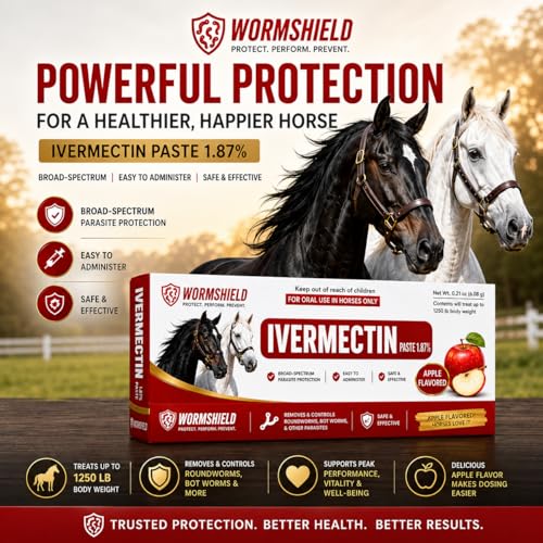 Horse Paste ivermectin 1.87% | Apple Flavored – 6.08g Syringe for Equine Use Only Up to 1250 LB