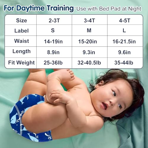 Upairy Training Pants for Boys Girls | Toddler Potty Training Underwear ,Leakproof Reusable Kids Confident Panties,Children's Potty Underwear 100% Cotton