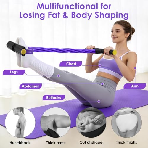 Pedal Resistance Band with Handle， Foot Pedal Resistance Band for Women，Multifunction Exercise Bands for Home Gym Full Body Workout