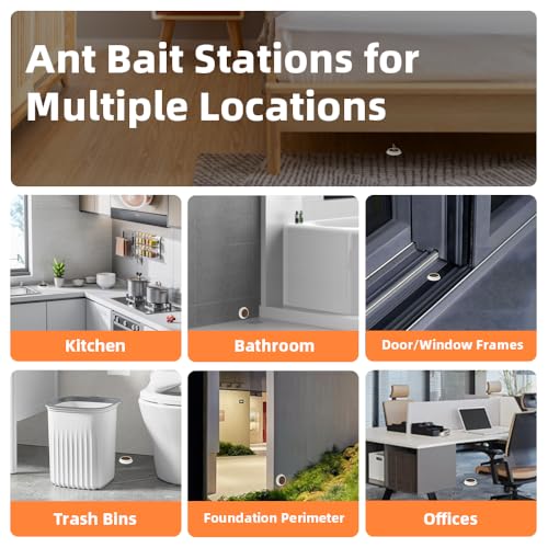 48 Pack Slow-Acting Ant Bait Gel Stations for Indoor & Outdoor Eliminate Entire Ant Colony, Effective Carpenter Ant Killer Ant Traps for Home Kitchen Bathroom, Long Lasting Ant Gel Bait, Ready-to-Use