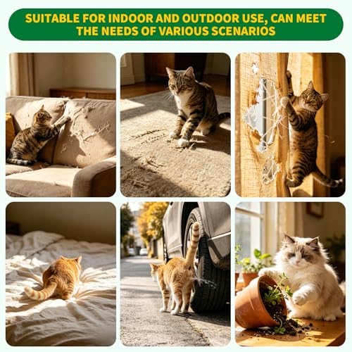 Cat Deterrent & Repellent Spray Anti-Scratch Training Aid, 8OZ 2 Pack | Furniture Protector for Sofa, Bed, Kitchen, Courtyard, Indoor & Outdoor Use, Non-Toxic & Safe for Humans & Pets