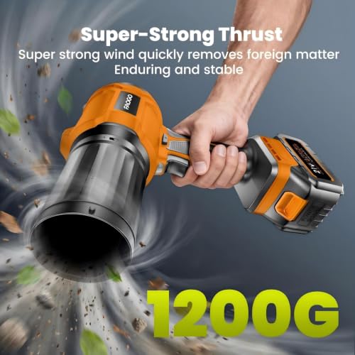 Cordless Leaf Blower with 2 Batteries & Charger - 990,000 RPM Electric Handheld Blower, Lightweight for Lawn, Yard, Patio, Garden Care Orange