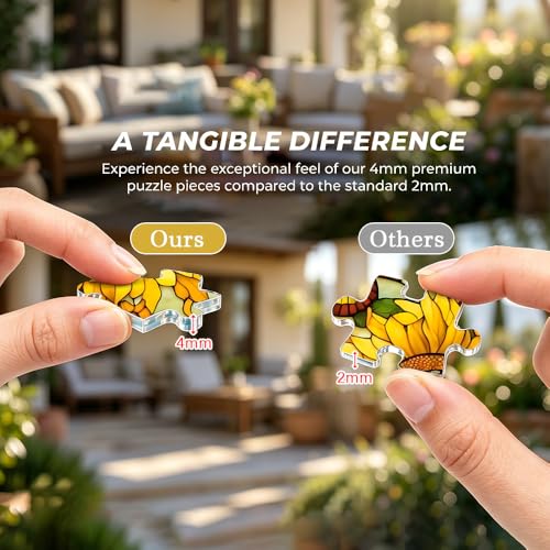 Acrylic Jigsaw Puzzle Suncatcher, Stained Glass Suncatcher Puzzle | Sunflower and Butterfly Sun Catcher Jigsaw Puzzle Window Hanging, Acrylic Puzzles Kit, Mothers Day Birthday Gifts, 7.87 Inch