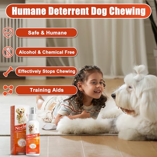 No Chew Spray for Dogs, 5.07 Oz Bitter Apple Spray for Dogs to Stop Chewing, Pet Deterrent Spray, Dog Anti Chew Spray for Furniture Protect, Prevent Dog Chewing Licking, No Bite & Marking