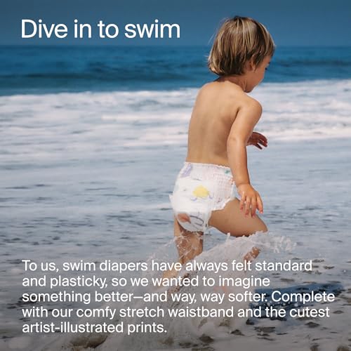 Coterie Baby Swim Diapers, Size Small (14-26 lbs), 2-Pack | Includes 40 total swim diapers (2-Packs x 20), perfect for pool & beach, hypoallergenic, plant-based, no-swell design