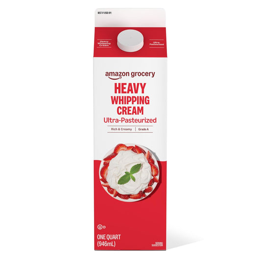 Amazon Grocery, Heavy Whipping Cream, Ultra-Pasteurized, 32 Fl Oz