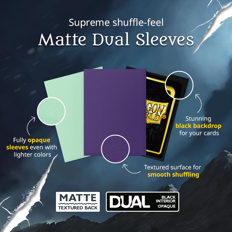Dragon Shield | Matte Dual Standard Size Card Sleeves | 100ct - Smooth & Tough Premium TCG Sleeves - Compatible with Pokemon, One Piece, and Magic: The Gathering | Black & Gold