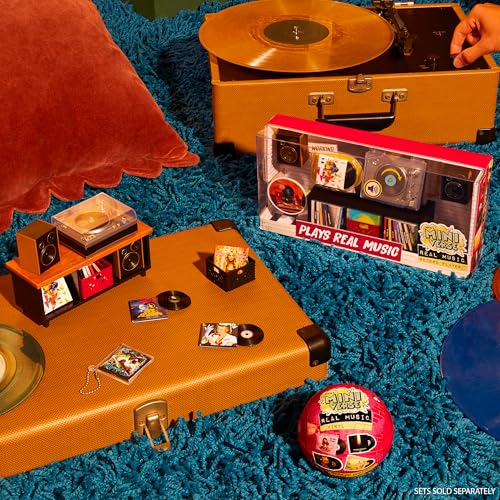 MGA's Miniverse Real Music Vinyl Mystery Blind Packaging, Mini Playable Records, 4 Vinyl Records per Pack, Sleeve & Keychain, Collectors, Gift, Britney Spears, Elton John, TLC