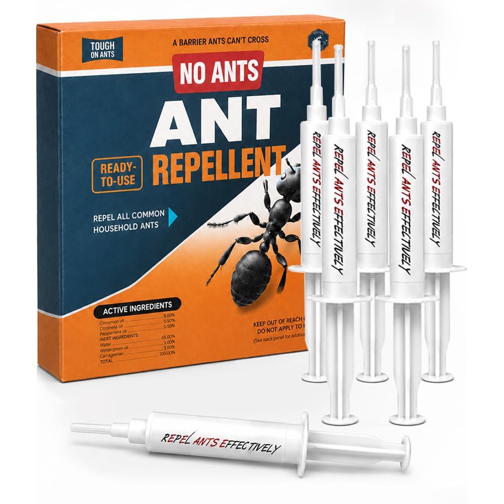 Ant Away Repellent Indoor Use, Keep Ants Away for Outdoor, Helps Keep Sugar Ant & Black Ants Away for Kitchen, Cabinets & Entry Points, Kid & Pet Safe-6P