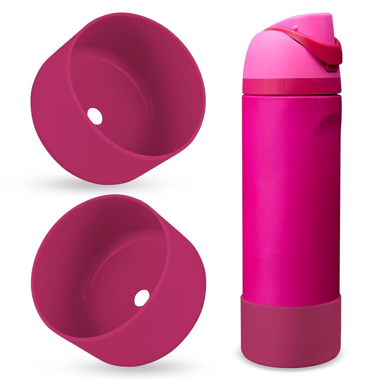 2PCS Silicone Water Bottle Boot, Compatible with Owala 24oz 32oz 40oz, Protective Anti-Scratch & Anti-Dent No Noise Sleeve Cover for FreeSip/Twist/Flip Water Bottles (Read My Lips, 24oz)
