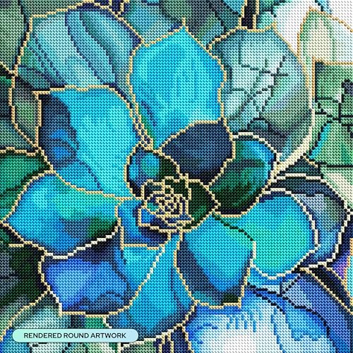 DIAMOND ART CLUB Shimmering Succulents Diamond Art Kits for Adults | Premium Diamond Painting Kit, Fun DIY Crafts for Adults, Round Diamond Art Canvas, 13" x 13" (33 x 33 cm)