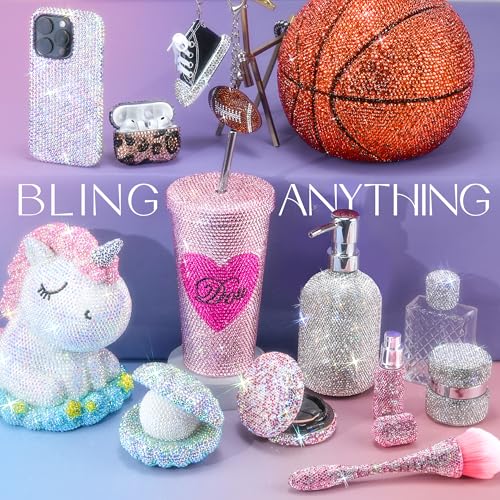50000Pcs Bedazzling Kit with Rhinestones 3mm, 40 Colors Bedazzler Kit Resin Rhinestones Nail Gems & Glitter Gem Art Supplies, Diamond Art Kits Accessories with Pickup Pen, 4pcs 10ml B7000 Glue