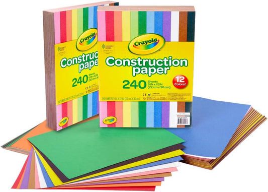Crayola Construction Paper Bulk Pack (480 Sheets) ‰ÛÒ 10 Assorted Colors, 9x12, Classroom Arts & Crafts Supplies for Kids, Art Paper for School Projects