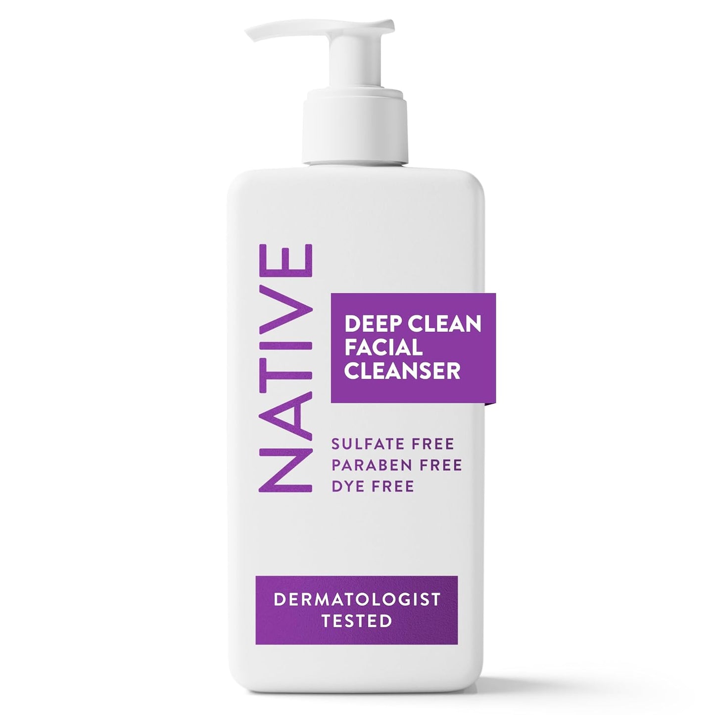 Native Deep Cleansing Facial Cleanser, for Oily to Combination Skin, Sulfate Free, with Salicylic Acid and Eucalyptus, Dermatologist Tested, 12.5 FL Oz