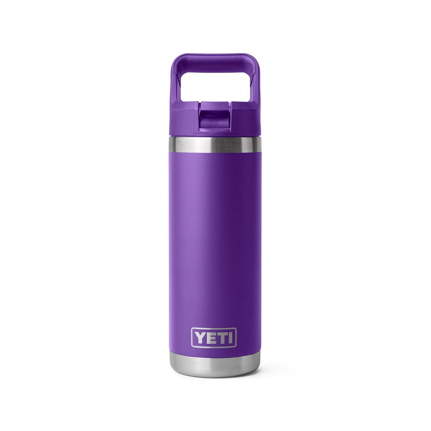 YETI Rambler 18 oz Bottle, Vacuum Insulated, Stainless Steel with Color Matching Straw Cap, Pace Purple