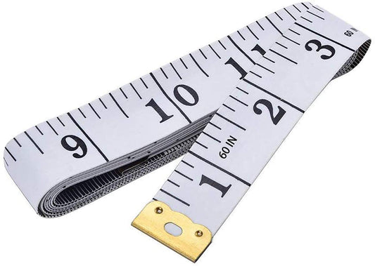 GDMINLO Soft Tape Measure Double Scale Body Sewing Flexible Tailor Craft Vinyl Ruler for Weight Loss Medical Body Measurement, Has Centimetre Scale on Reverse Side 60-inch•?öWhite•?ä