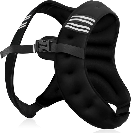 NATURELUX Weighted Vest Men or Women - 5/10/15/20/25/30lbs Weights with Reflective Stripe, Weighted Vest for Workout Equipment for Strength Training Running - Walking Weight Loss