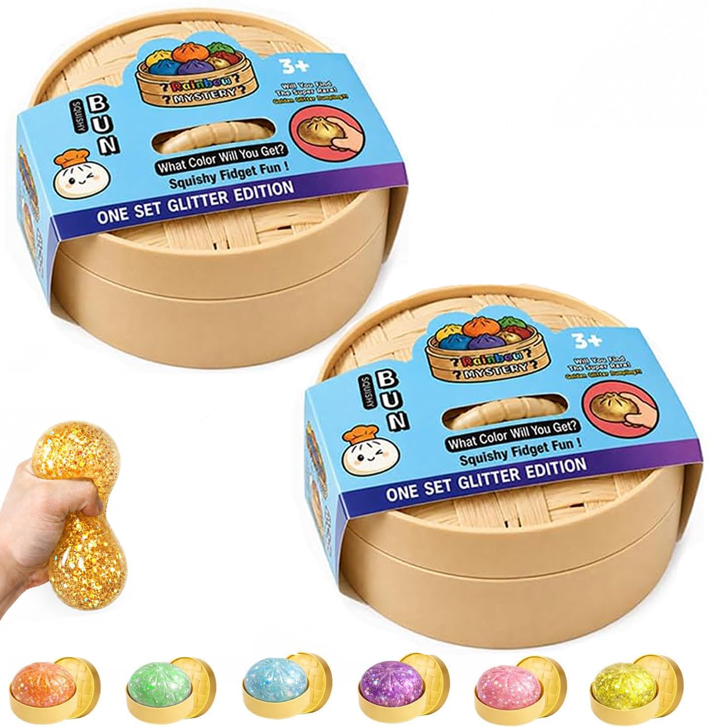 Squeeze Toys 2PCS Mystery Box Dumpling Rising Stress Ball | Soft Desk Stress Relief for Office Home Relaxation