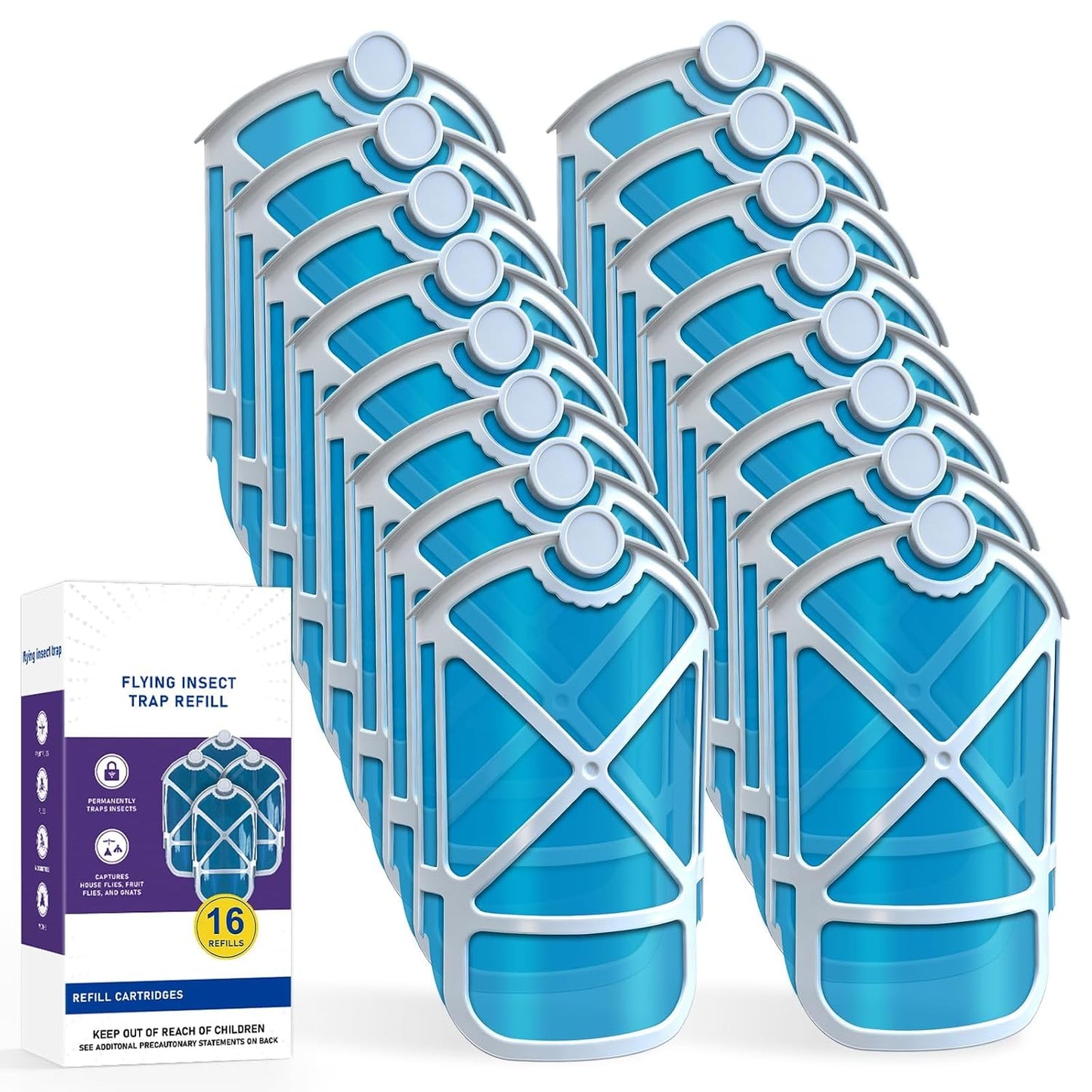 16 Pack Refill Cartridges, 2026 Upgraded Flying Insect Trap Refills Compatible with Flying Insect Trap Indoor Light M364 M364A and Max Fully Compatible Size