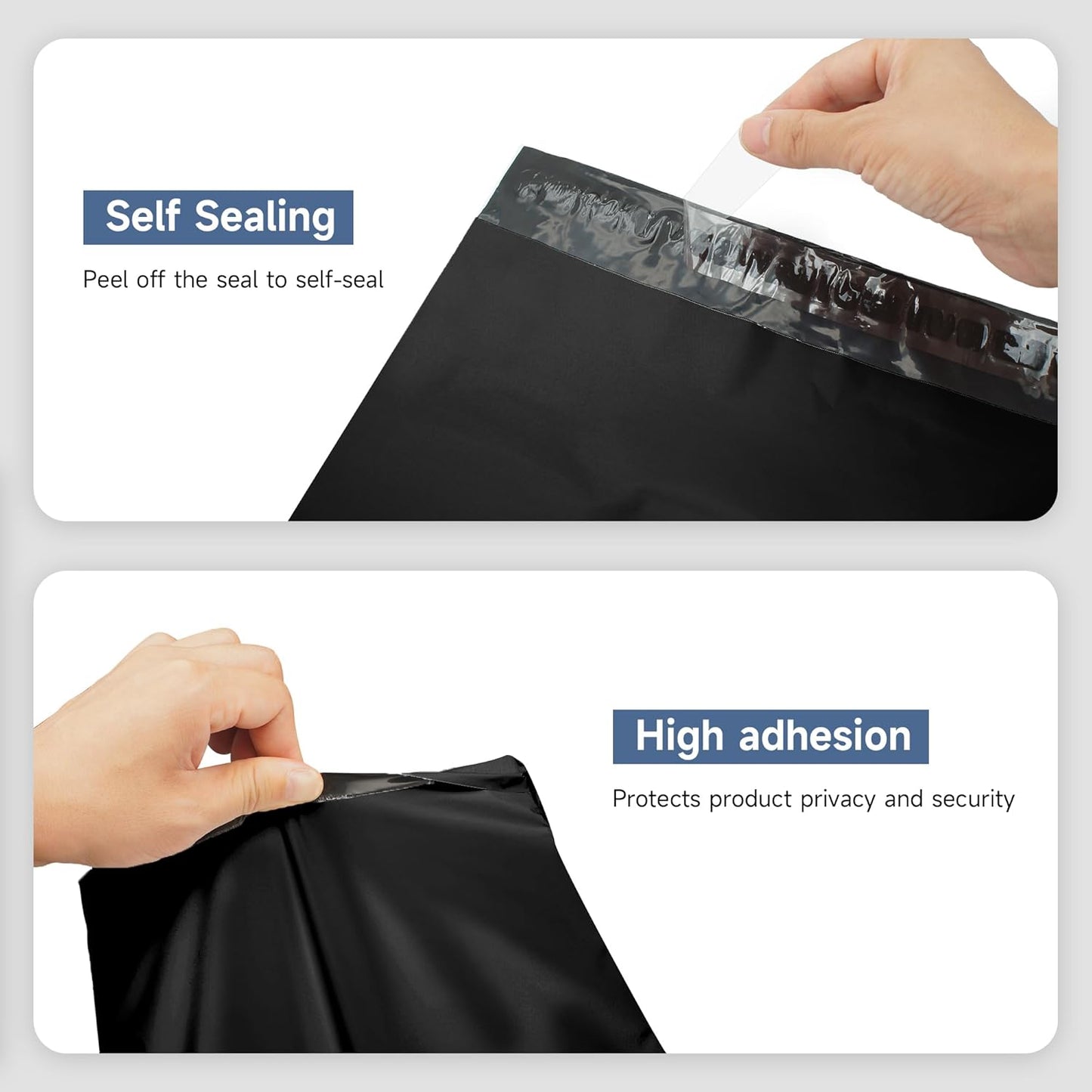 KKBESTPACK 100 Large Poly Mailers 10x13 Shipping Bags for Small Business ‰ÛÒ Self Sealing Package Envelopes (10 x 13 Pack of 100, Black)