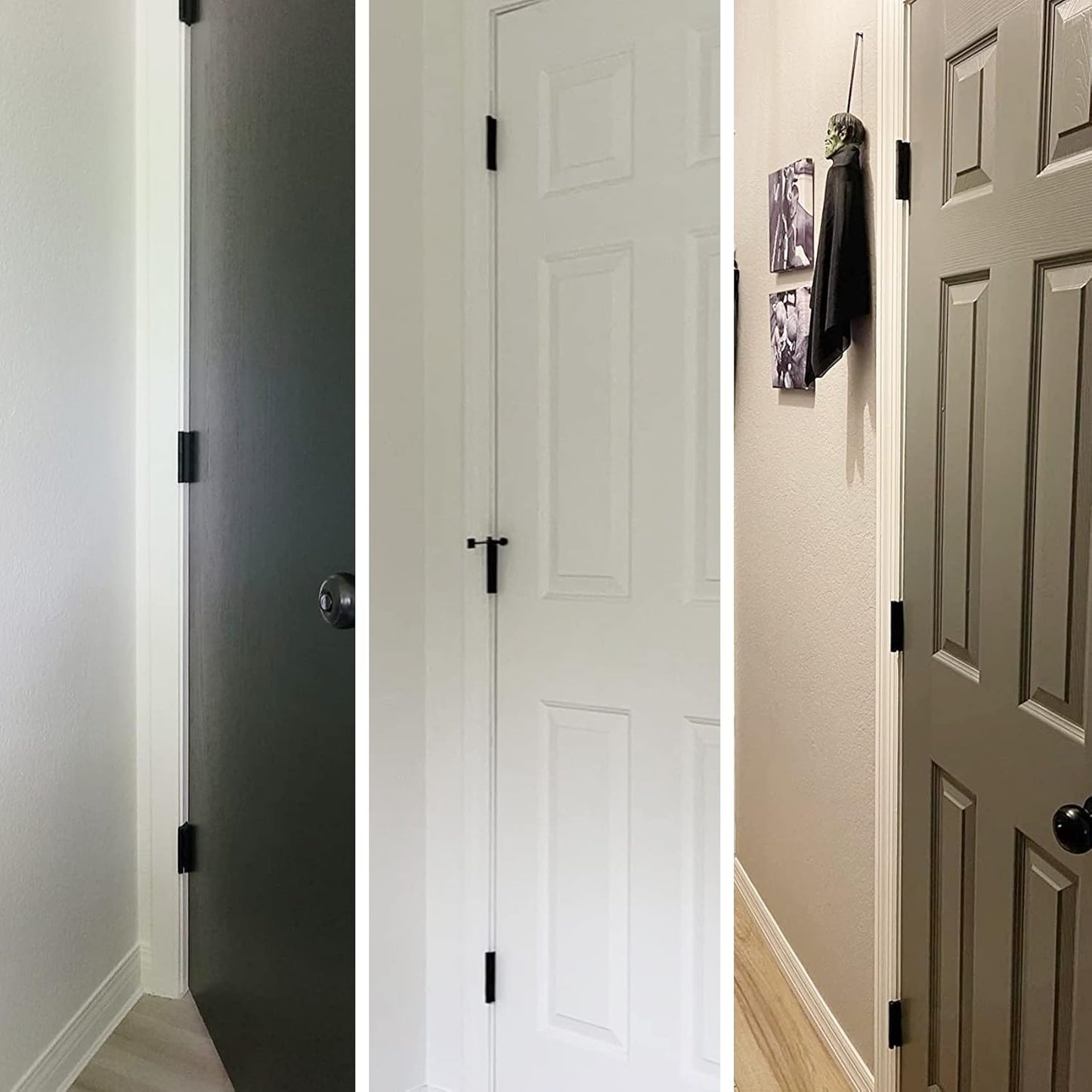 30 Pack Rounded Matte Black Door Hinges 3.5 Inch 5/8" Radius Interior 3 1/2" Flat Iron Bifold Residential Standard Bedroom Indoor for Doors 3 å?"Hardware Control H