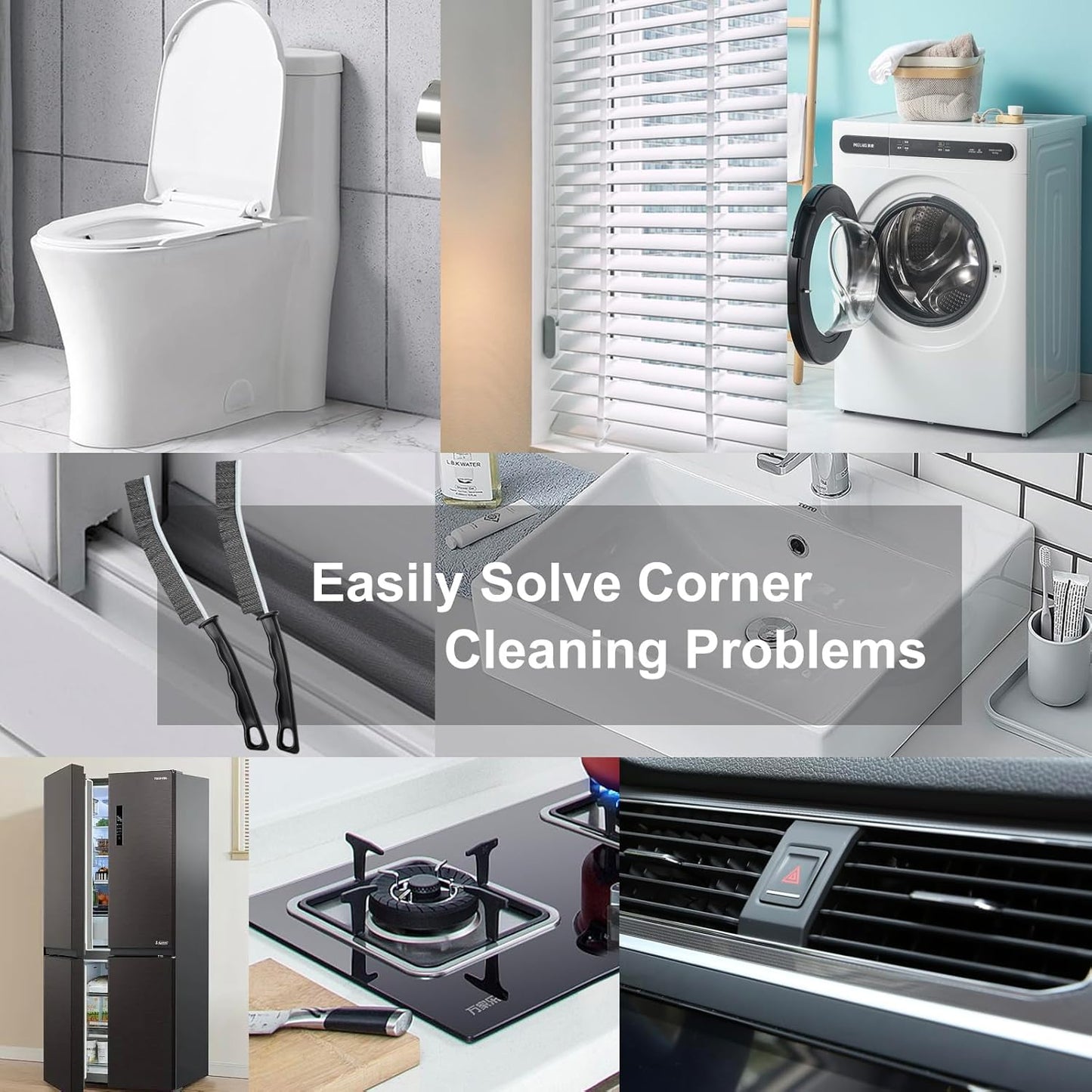 Crevice Cleaning Brush•?ÎHard-Bristled Grout Brush•?Î2026 New Multifunctional Gap Cleaning Brush Tool•?ÎDead Corners Brushes for Bathroom Kitchen Tiles Window Door Slots•?Î3pcs