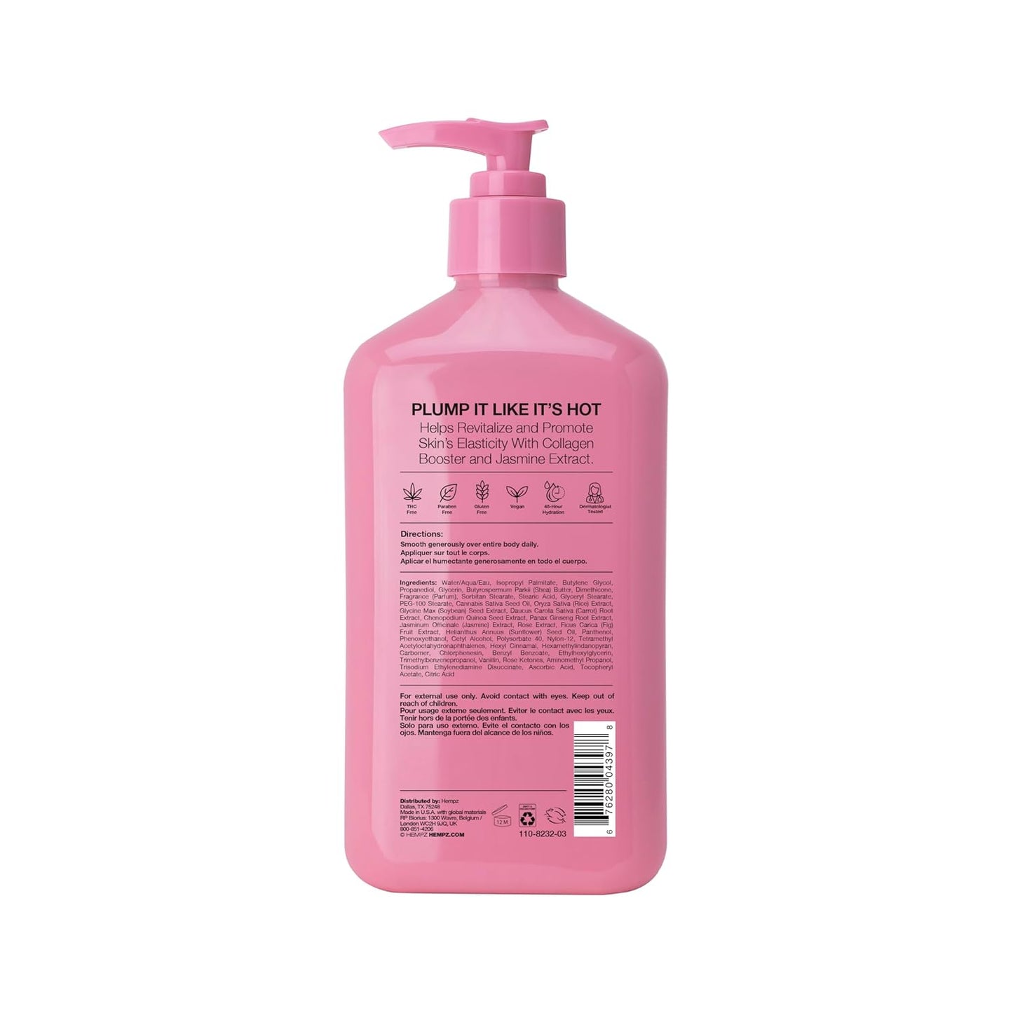 Hempz Sweet Jasmine & Rose Herbal Body Moisturizer for Women, 17 Fl. oz. - Moisturizing Lotion with 100% Pure Hemp Seed Oil, Collagen, Shea Butter - Hydrating Vegan Lotion for Dry Skin