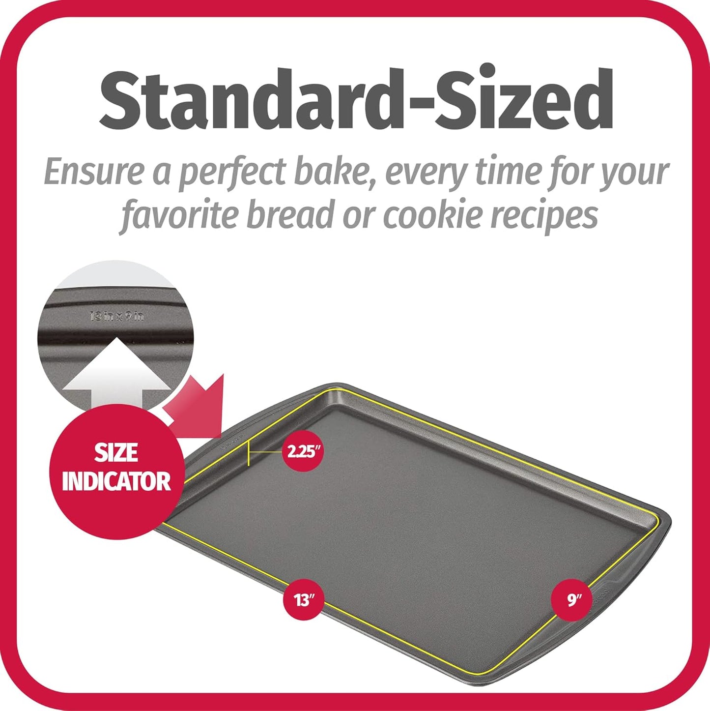 GoodCook Everyday Nonstick Carbon Steel 13‰۝ x 9‰۝ Baking Sheet Set, 3 Pack ‰ÛÒ Standard-Sized Carbon Steel Cooking Pans, Bakeware Set, Cookie Sheets for Baking, Oven Pan Set