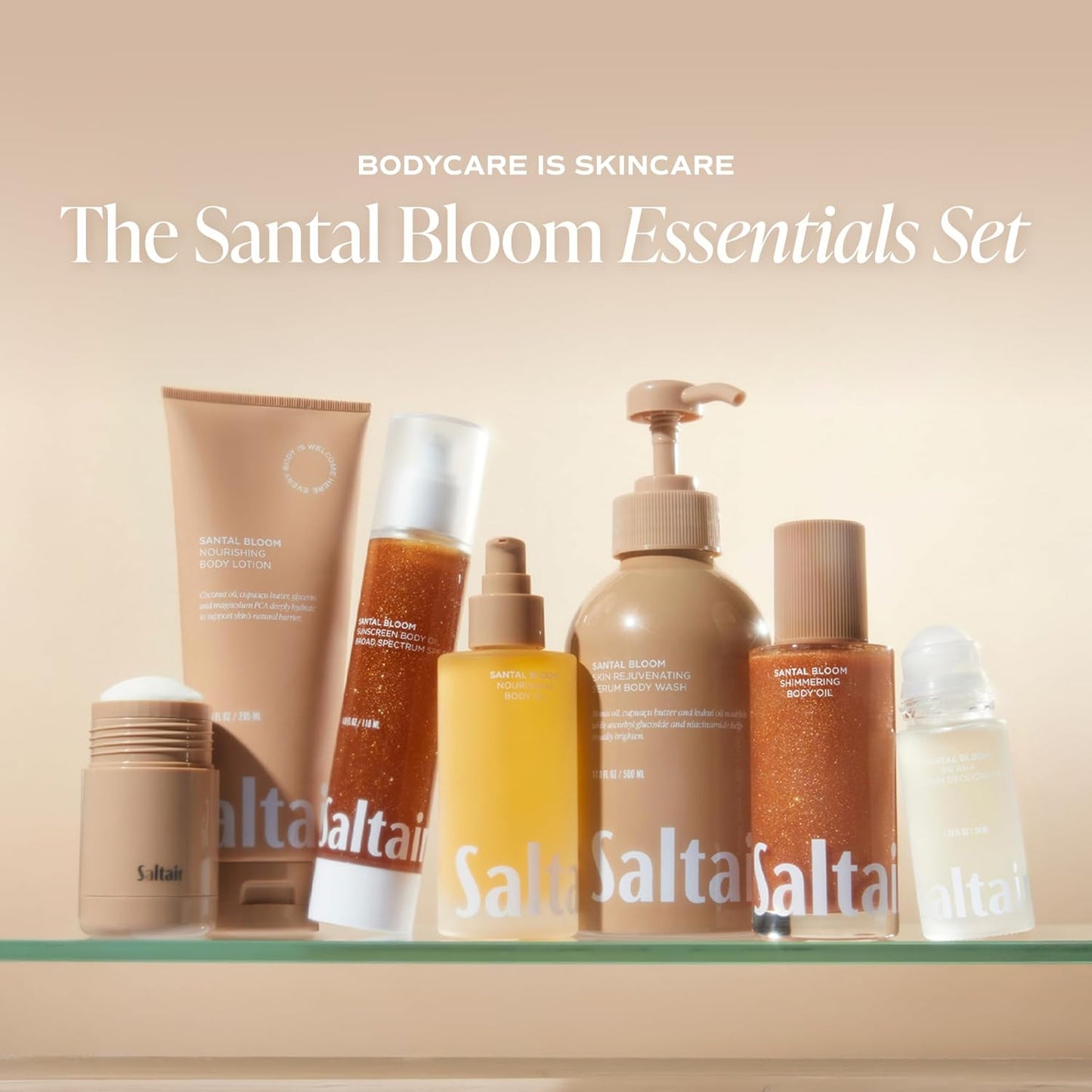 Saltair Body Oil - Luxurious Santal Bloom After Shower and Bath Oil for Women and Men. Botanical, Non-Greasy, Well-Absorbing Moisturizer for Hydrating Dry Skin ‰ÛÒ 4oz Pump Bottle