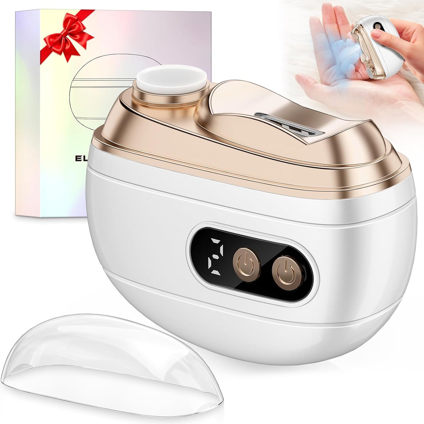 Electric Nail Clipper Upgraded 3 in 1 Rechargeable Automatic Nail Trimmer with LED Light & Clip Storage - USB Rechargeable for Baby, Kids,Seniors, Adults