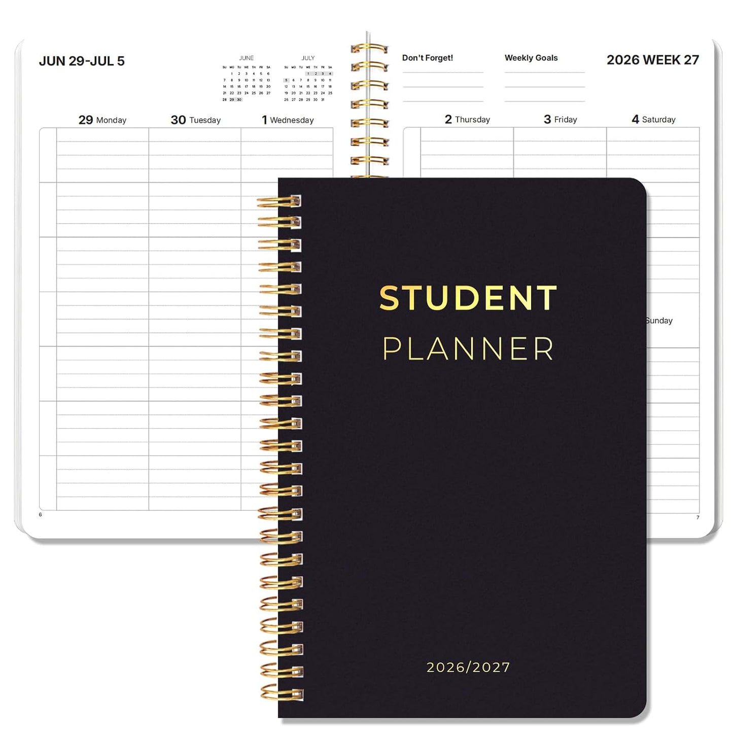 Student Planner 2026-2027, 5.8" x 8.5" Academic Planner, July 2026 - June 2027 Weekly & Monthly School Organizer with Study Skills, Goal Setting, Test Prep & Learning Pages for Middle & High School Students