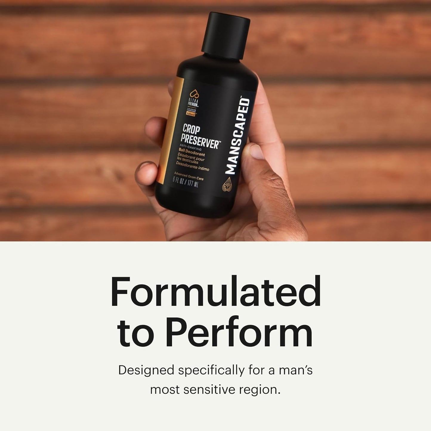 MANSCAPEDå¨ The Crop Preserverå¨, Men's Ball Deodorant, Male Care Hygiene Moisturizer, Anti-Chafing Groin Protection with Cooling Aloe Vera, Refinedå¨ Scent, 4oz
