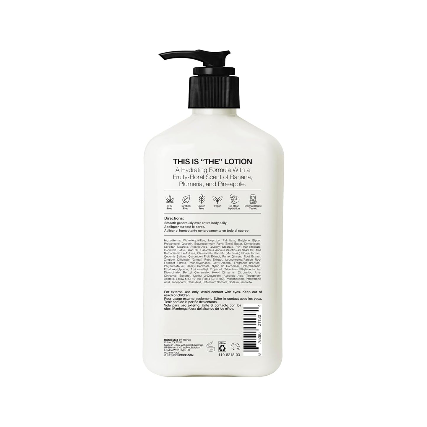 Hempz Original, Natural Hemp Seed Oil Body Moisturizer with Shea Butter and Ginseng, Original Scent, Floral Banana, 17 Fl.Oz ( Packaging may vary )
