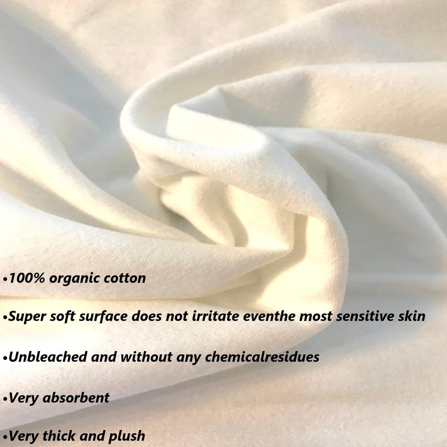 2 Pcs Organic Cotton Flannel for Castor Oil Pack Wrap, Reusable Castor Oil Compress for Stomach, Abdomen, Joints & Other Areas