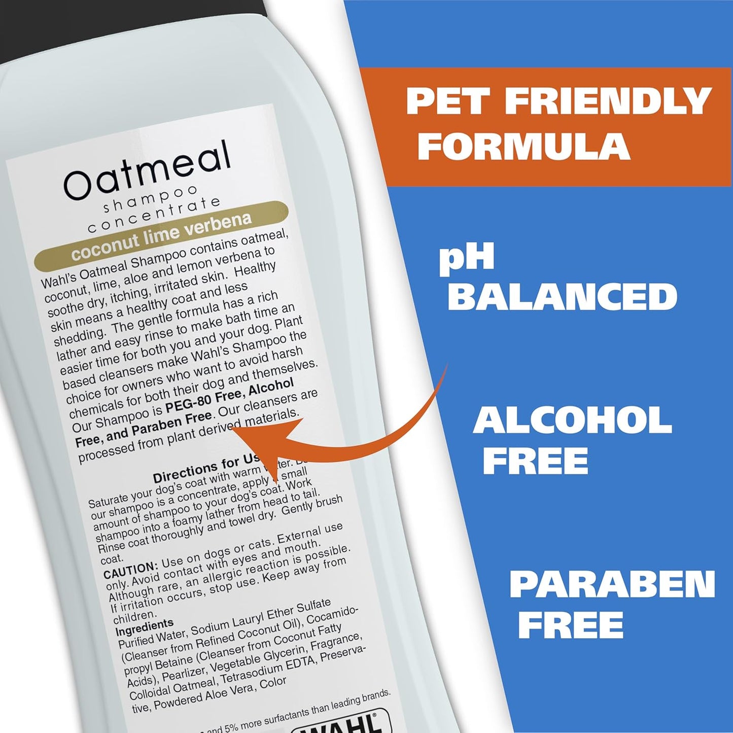 Wahl USA Dry Skin & Itch Relief Pet Shampoo for Dogs ‰ÛÒ Oatmeal Formula with Coconut Lime Verbena Scent & Pet Friendly Formula, 24 Oz - Model 820004A