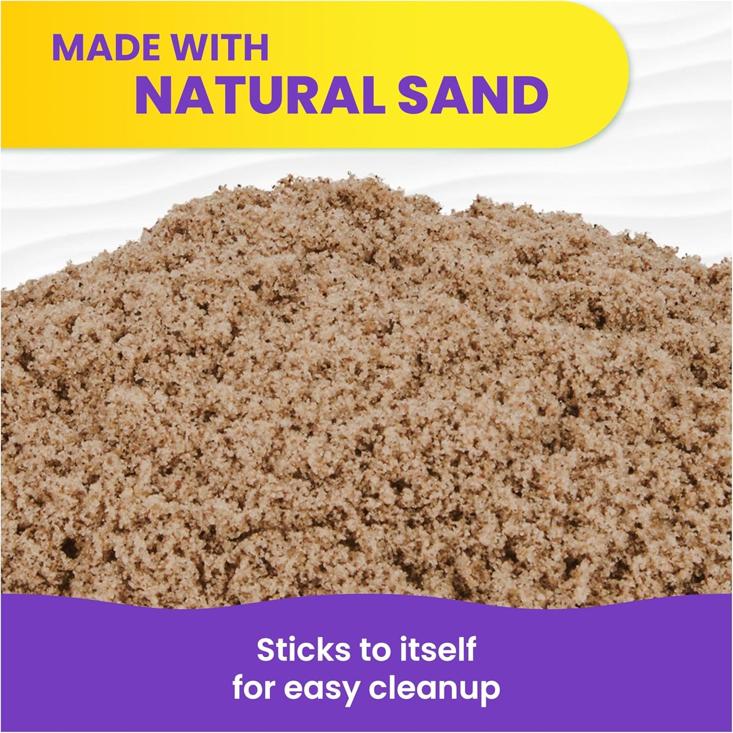Kinetic Sand, 3.25lbs Beach Play Sand, Amazon Exclusive, Moldable Sensory Toys for Kids, Resealable Bag (Packaging May Vary), for Ages 3 and up