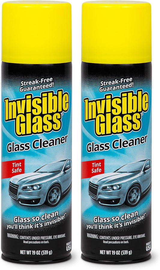 Invisible Glass 91164-2PK Premium Aerosol Glass Cleaner Spray for Car Windshields and Windows, Automotive and Home Window Cleaner, Streak-Free, Ammonia-Free, Tint-Safe ‰ÛÒ 19 oz (Pack of 2)