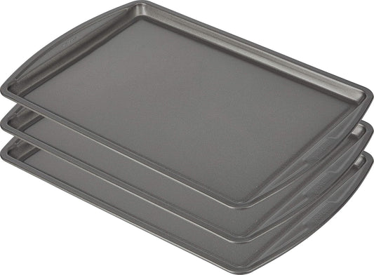 GoodCook Everyday Nonstick Carbon Steel 13‰۝ x 9‰۝ Baking Sheet Set, 3 Pack ‰ÛÒ Standard-Sized Carbon Steel Cooking Pans, Bakeware Set, Cookie Sheets for Baking, Oven Pan Set