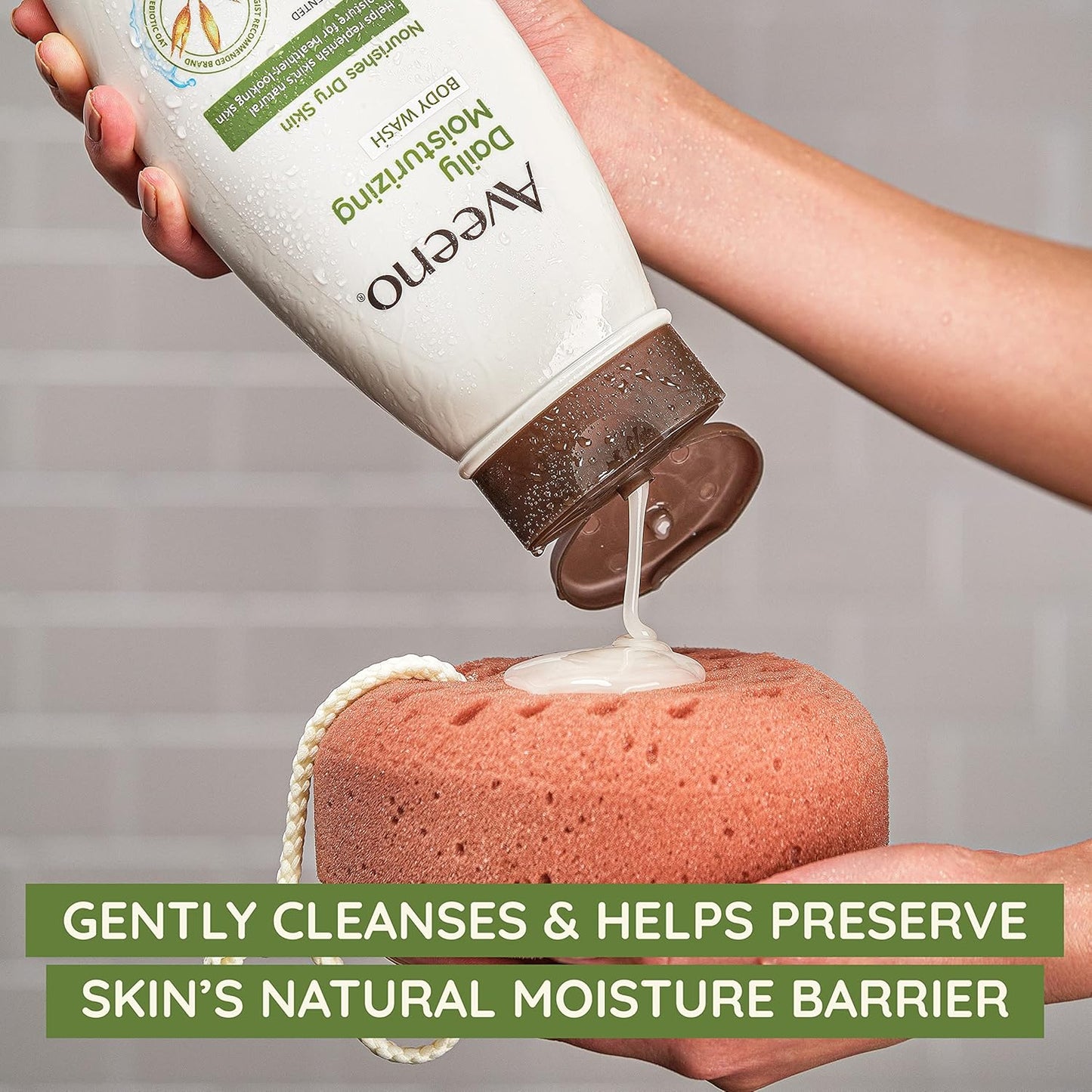 Aveeno Daily Moisturizing Body Wash Cleanser & Shaving Gel for Men & Women, Clean-Rinsing for Softer & Smoother Skin, Gentle & Lightly Scented, 18 fl.‰ÛøOz, Pack of 2