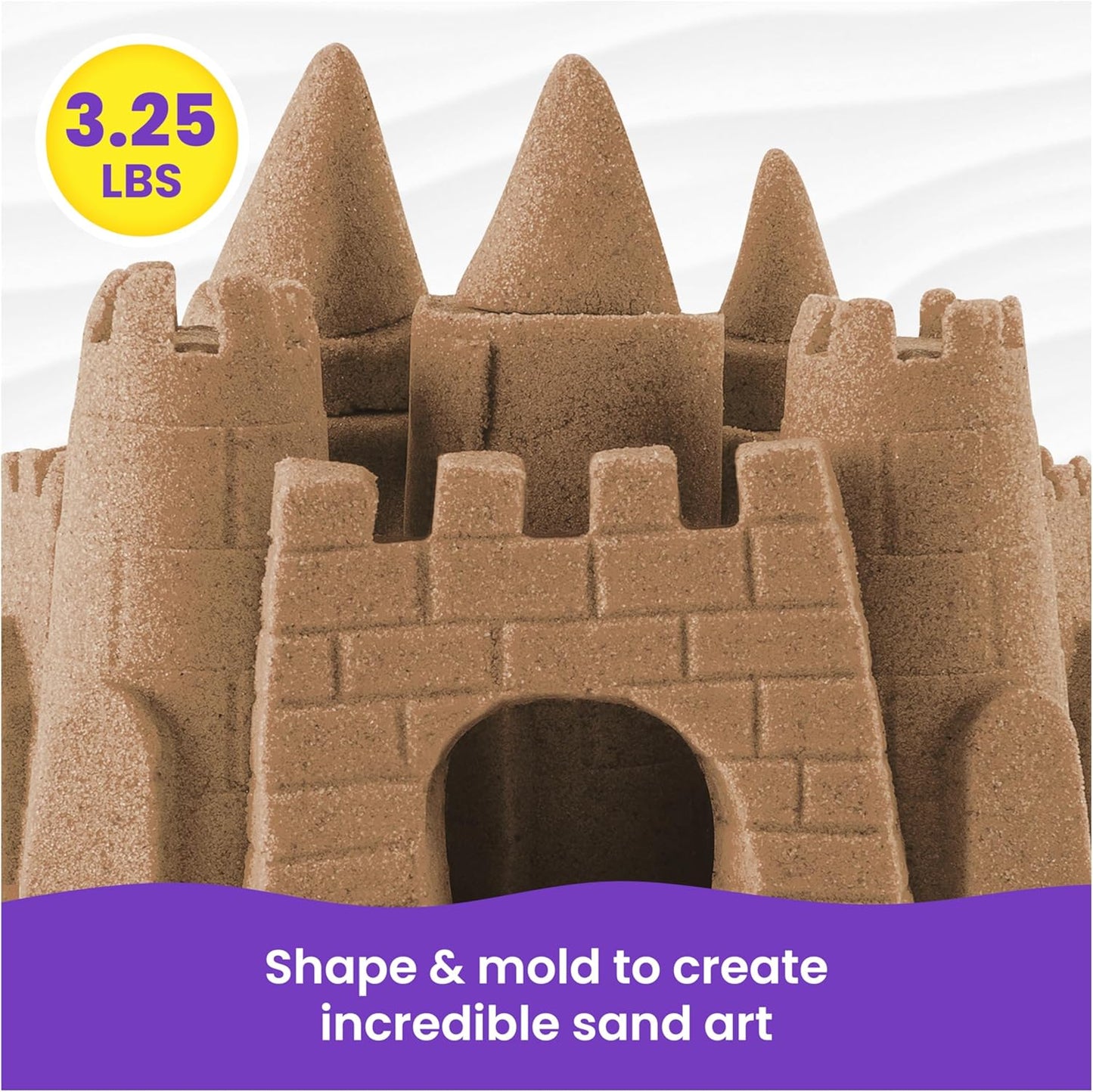 Kinetic Sand, 3.25lbs Beach Play Sand, Amazon Exclusive, Moldable Sensory Toys for Kids, Resealable Bag (Packaging May Vary), for Ages 3 and up